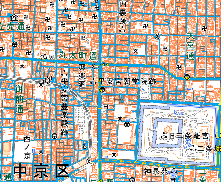 京都市の碁盤の目